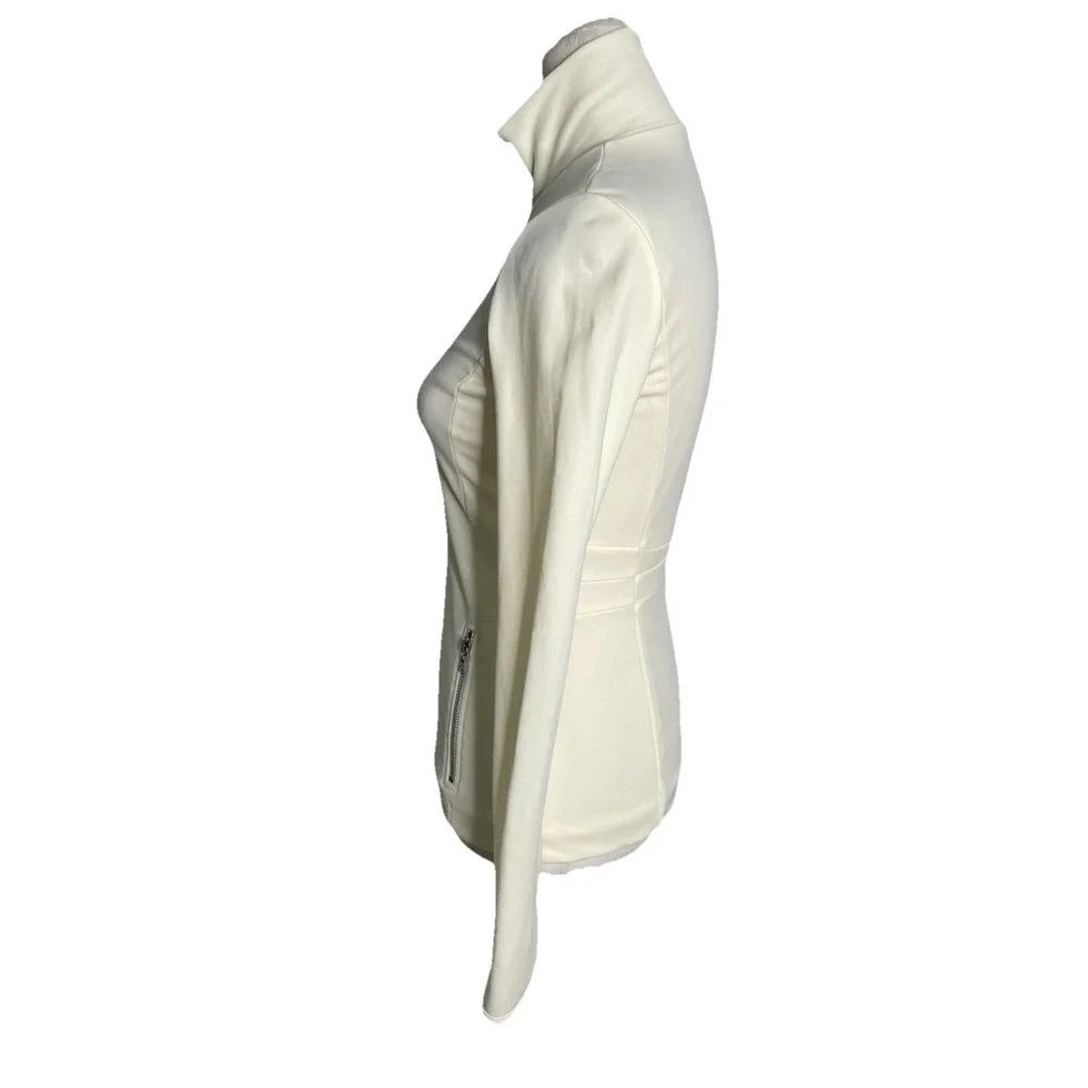 Vintage Prada Ivory Track Jacket Women's Size M Athletic Sport‎ Full Zip